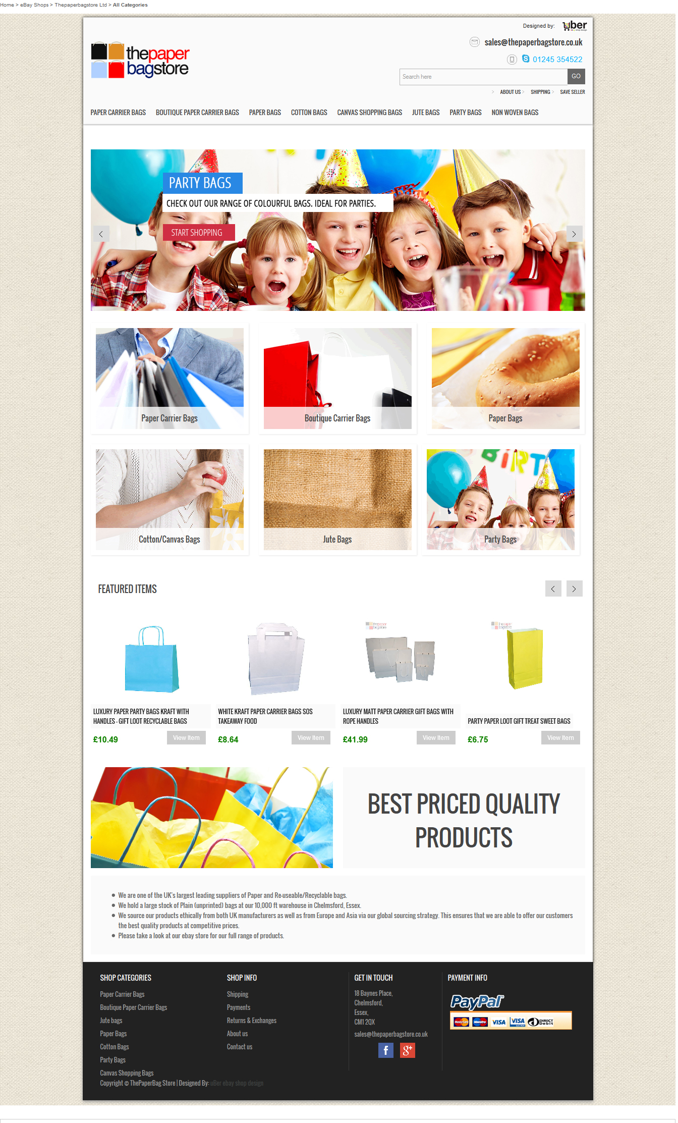 The paper bag store Ltd ebay shop design